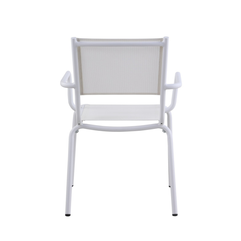 Ventura Ac Wht Outdoor Arm Chair Aluminum Frame 4