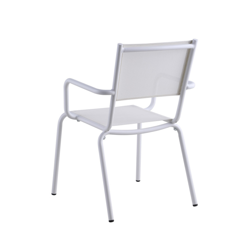 Ventura Ac Wht Outdoor Arm Chair Aluminum Frame 5