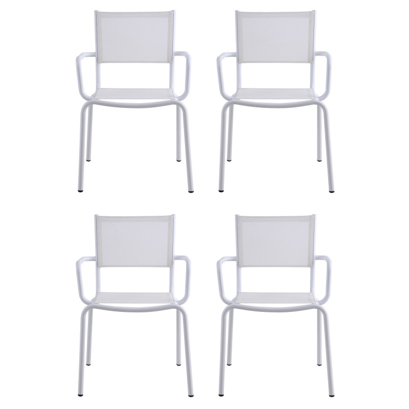 VENTURA-AC-WHT Outdoor Arm Chair  Aluminum Frame Set of 4
