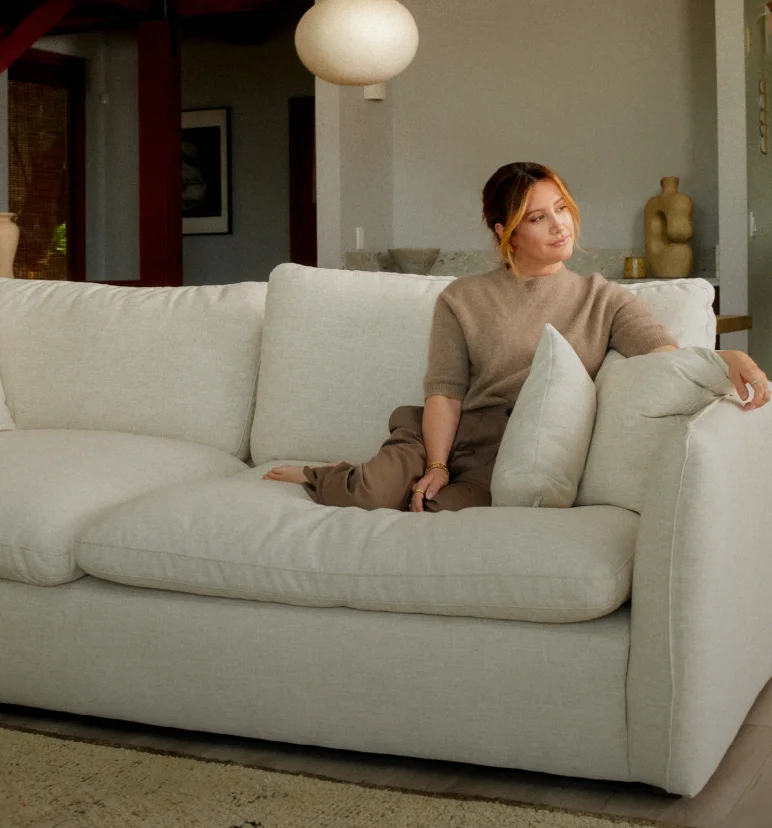 cozy white sofa