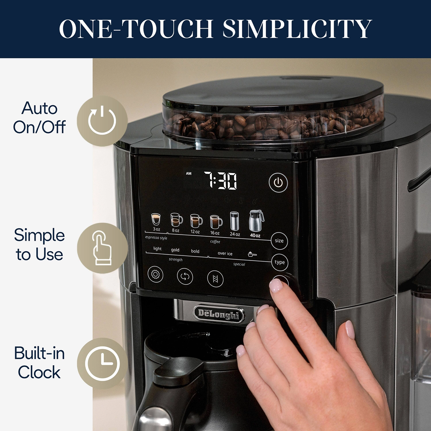 De'longhi Truebrew Automatic Coffee Maker With Bean Extract