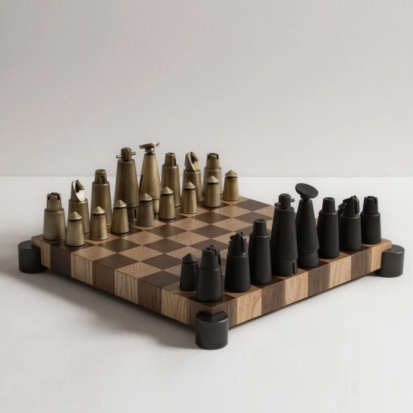 HGDA879 District Eight Industrial Crafted Chess Set