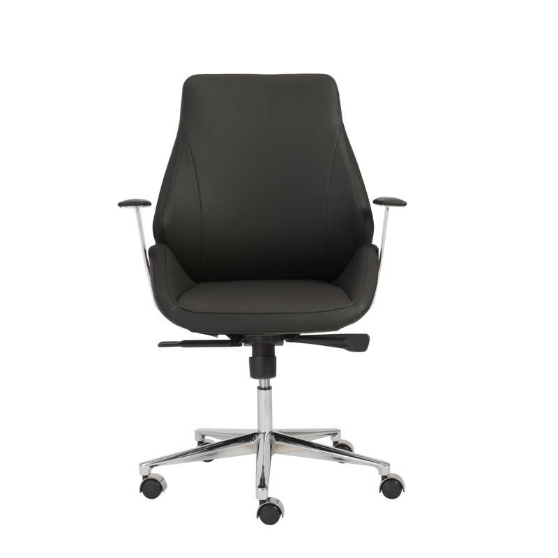 00475BLK Bergen Low Back Office Chair in Black with Chrome Base