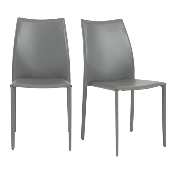 02350GRY-MP2 Dalia Stacking Side Chair in Gray (Set of 2)