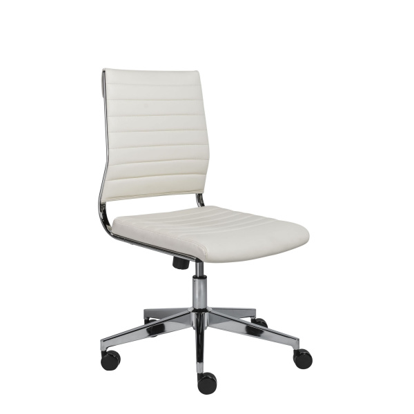 10478WHT Brooklyn Low Back Office Chair w/o Armrests