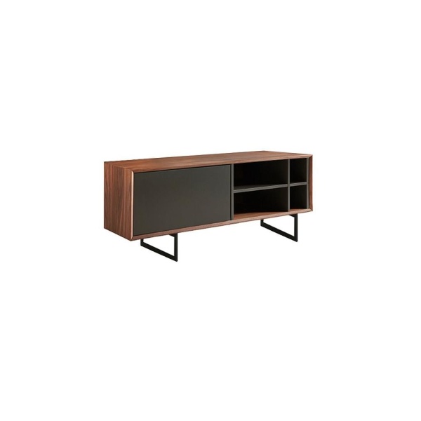 31047GRY Anderson 48" Media Stand Walnut and Drak Gray