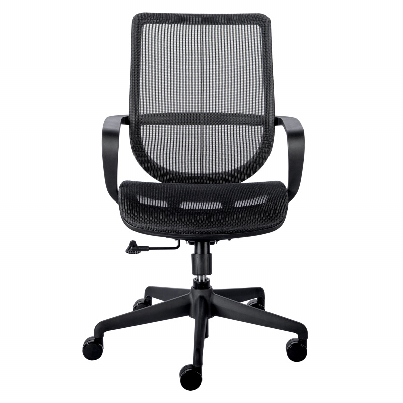 39004BLK-FA Megan Office Chair in Black Mesh and Black Frame