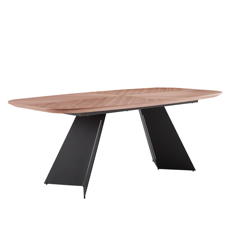 39022WAL-KIT Malene 79" Table Top in American Walnut with Matte Dark Gray Base