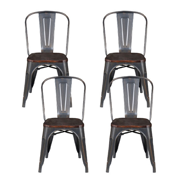 94300BLK Danne Stacking Side Chair (Set of 4)