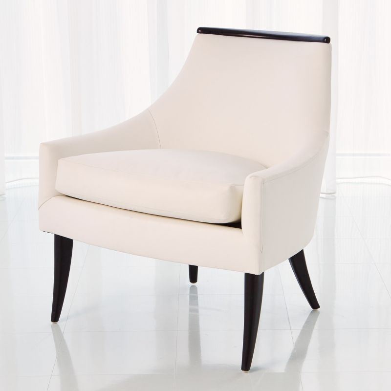 2556 Global Views Boomerang Chair-White Leather 2556