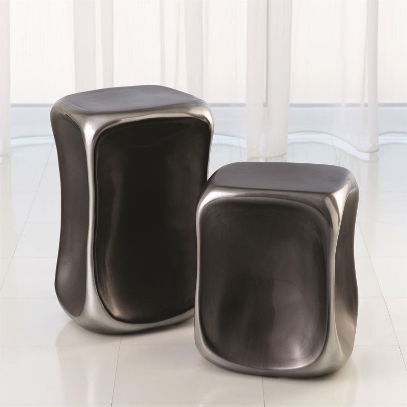 7.30150 Global Views Formation Accent Table-Black/Platinum-Lg 7.30150