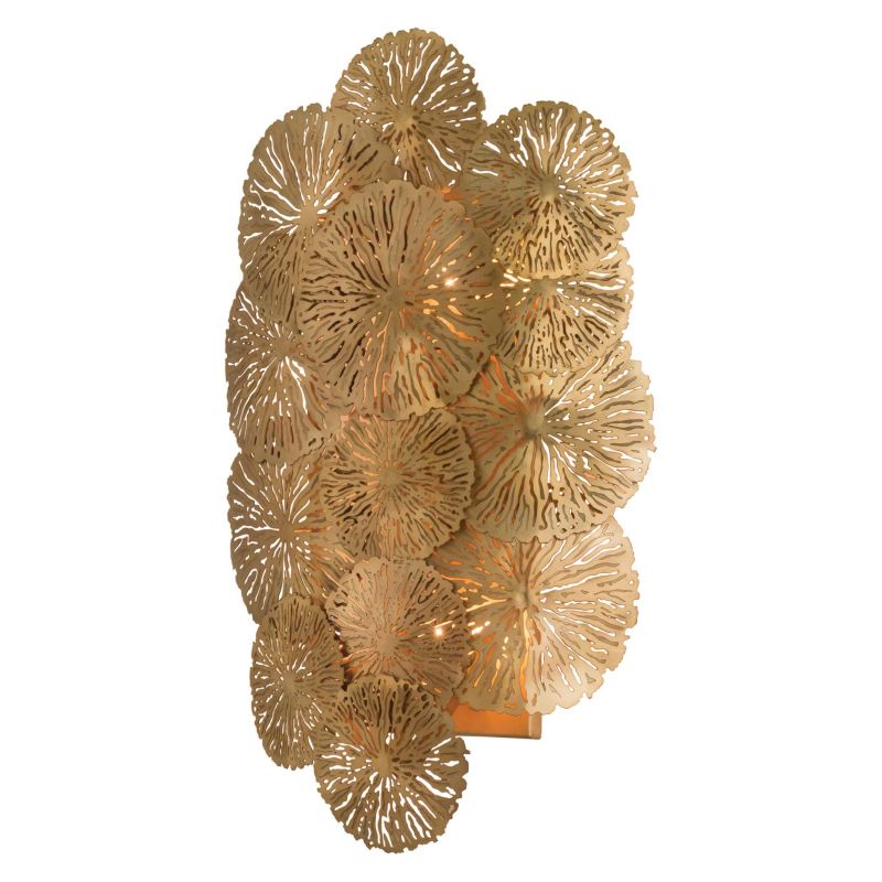 7.90564 Global Views Lily Pad Wall Sconce-Antique Brass 7.90564