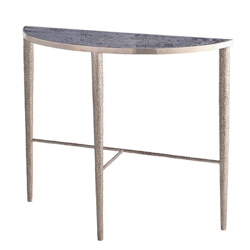 7.91138 Global Views Hammered Console-Antique Nickel w/Grey Marble 7.91138