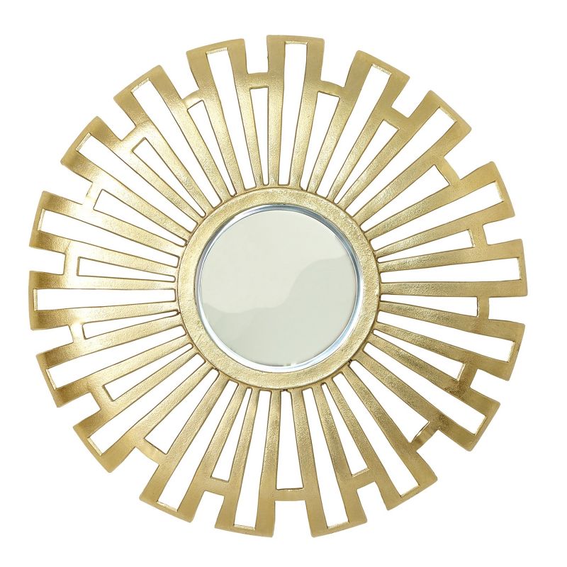 7.91353 Global Views Radial Cut-Out Mirror-Antique Brass 7.91353
