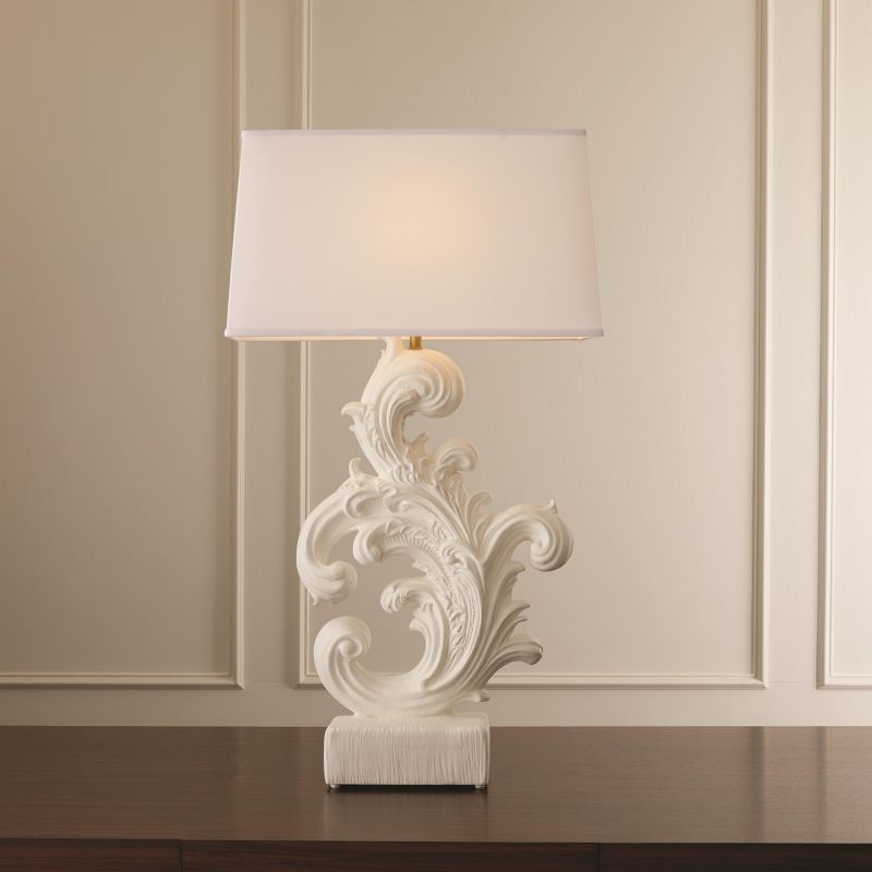 8.82484 Global Views Dorothy Acanthus Lamp-French White Plaster 8.82484