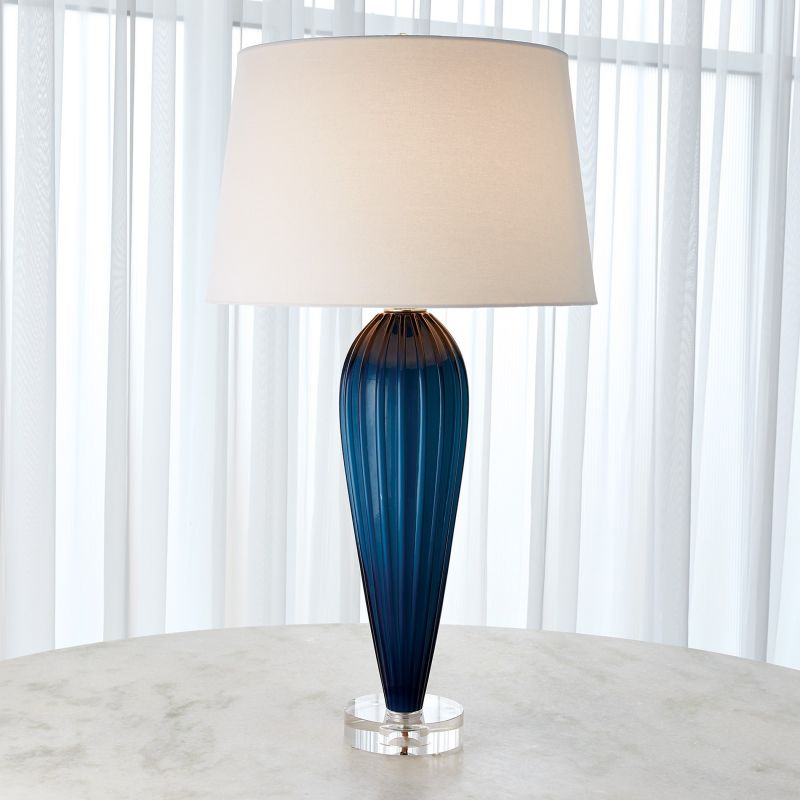 8.82854 Global Views Teardrop Glass Lamp-Blue 8.82854