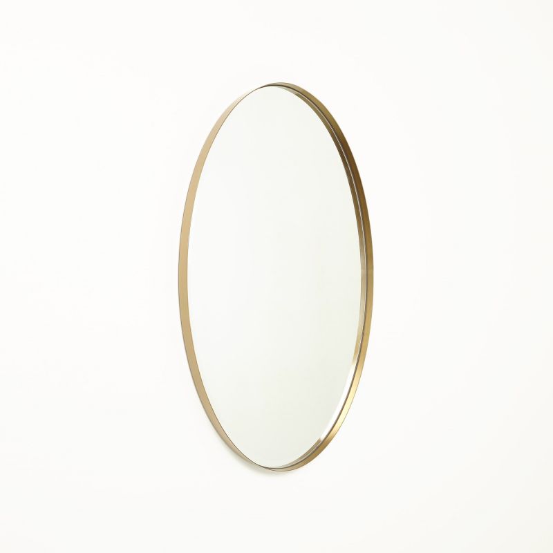 8.82875 Global Views Elongated Oval Mirror-Brass-Sm 8.82875