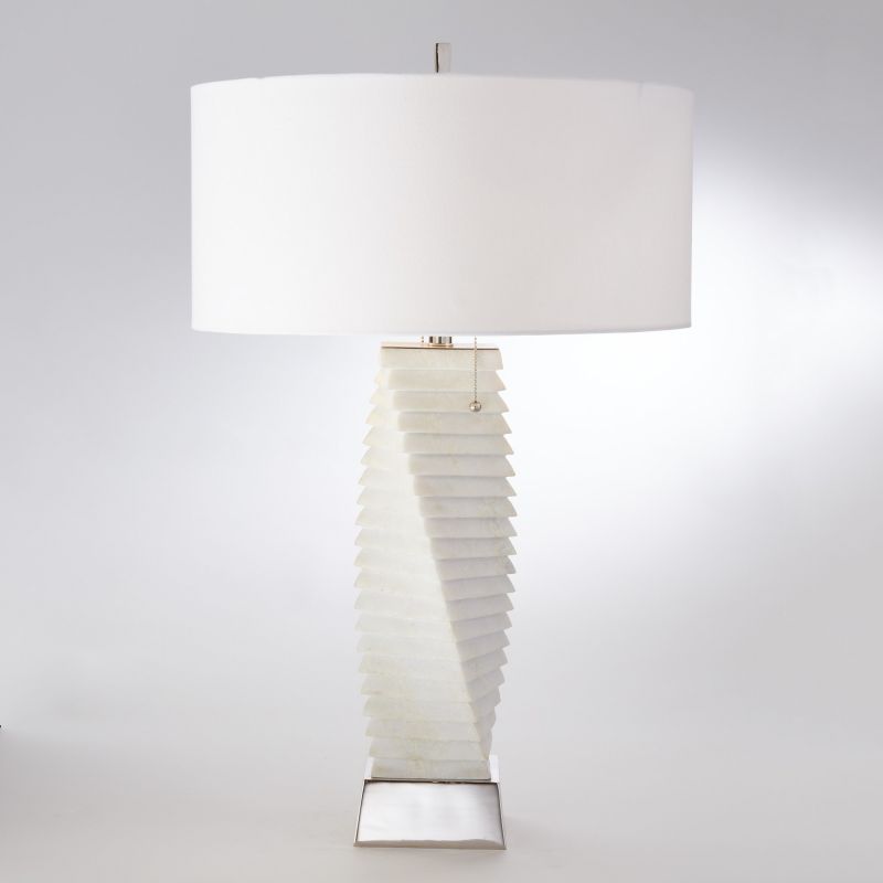 9.92045 Global Views Twisted Marble Lamp 9.92045