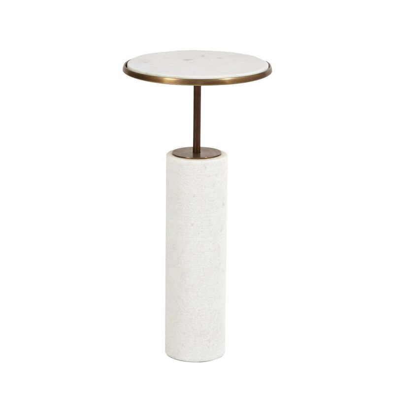 9.93060 Global Views Tall Cored Marble Table-Bronze 9.93060