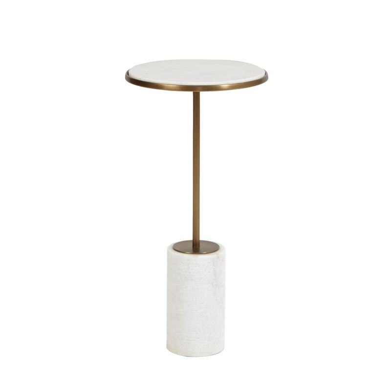 9.93061 Global Views Short Cored Marble Table-Bronze 9.93061