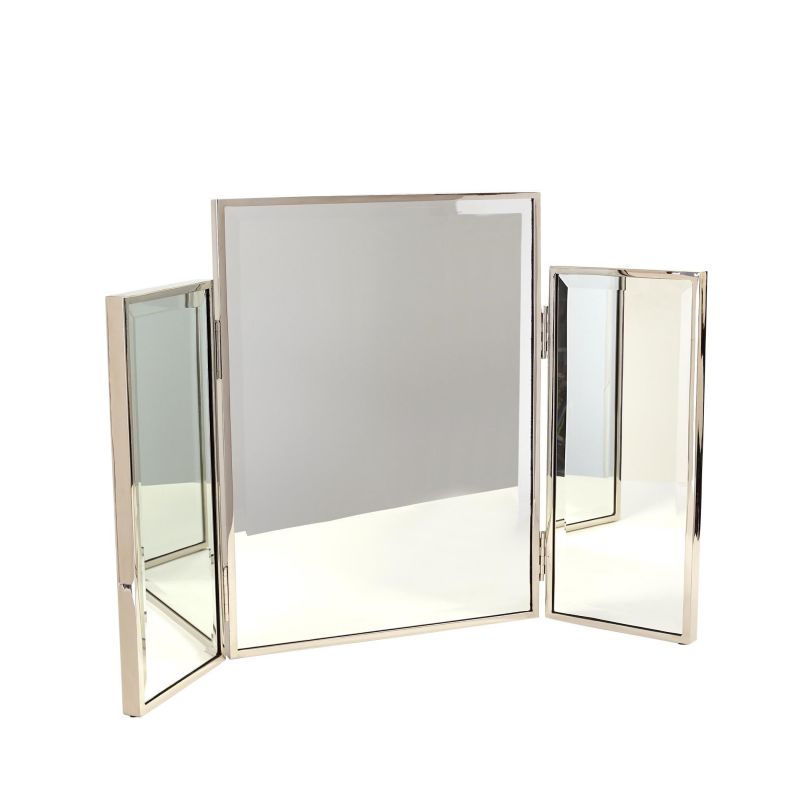 Global Views Tri-Fold Vanity Mirror-Nickel 9.93415