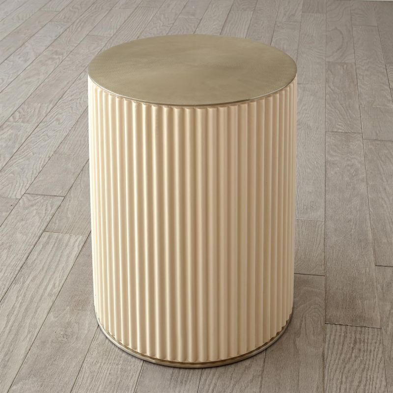 FDS9.90052 Global Views Camille Side Table-White Bronze FDS9.90052
