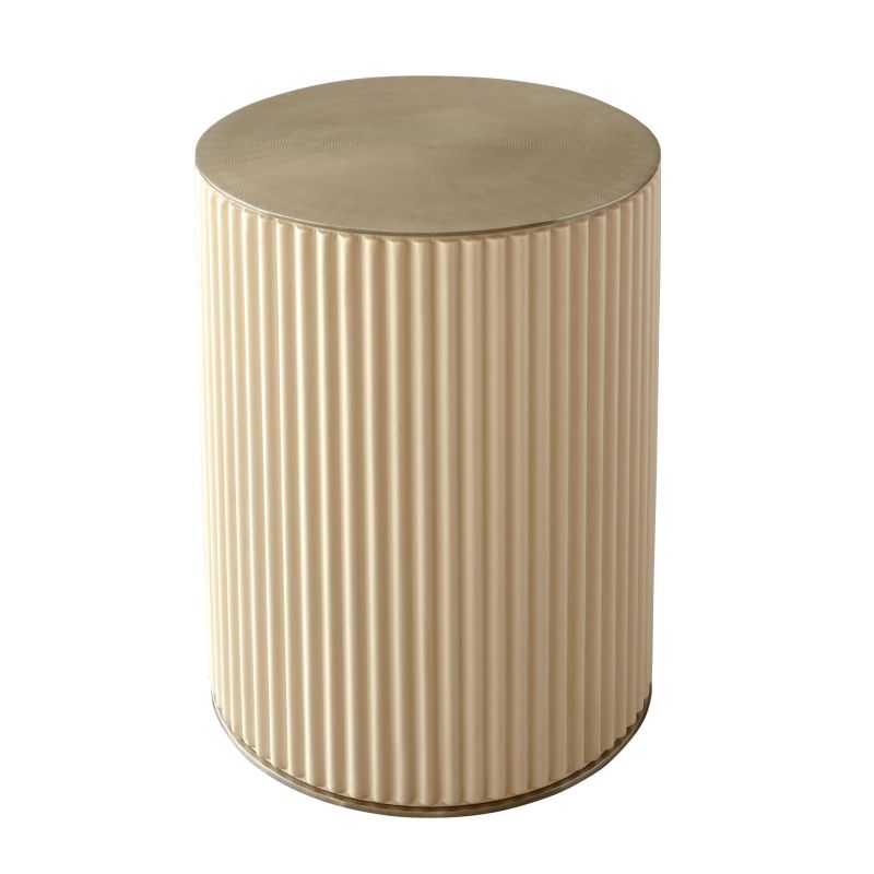 FDS9.90052 Global Views Camille Side Table-White Bronze FDS9.90052