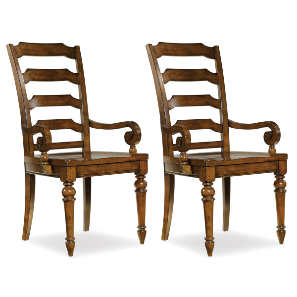 Brown Mango Wood Ladder Back Dining Chair (Set of 2) by Homethreads
