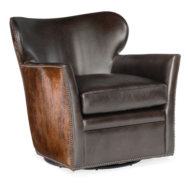 CC469-SW-089 Kato Leather Swivel Chair w/ Dark HOH