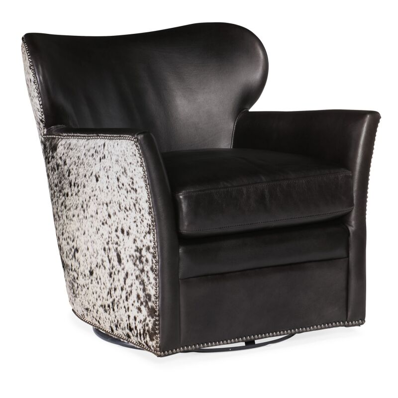 CC469-SW-097 Kato Leather Swivel Chair w/ Salt Pepper HOH