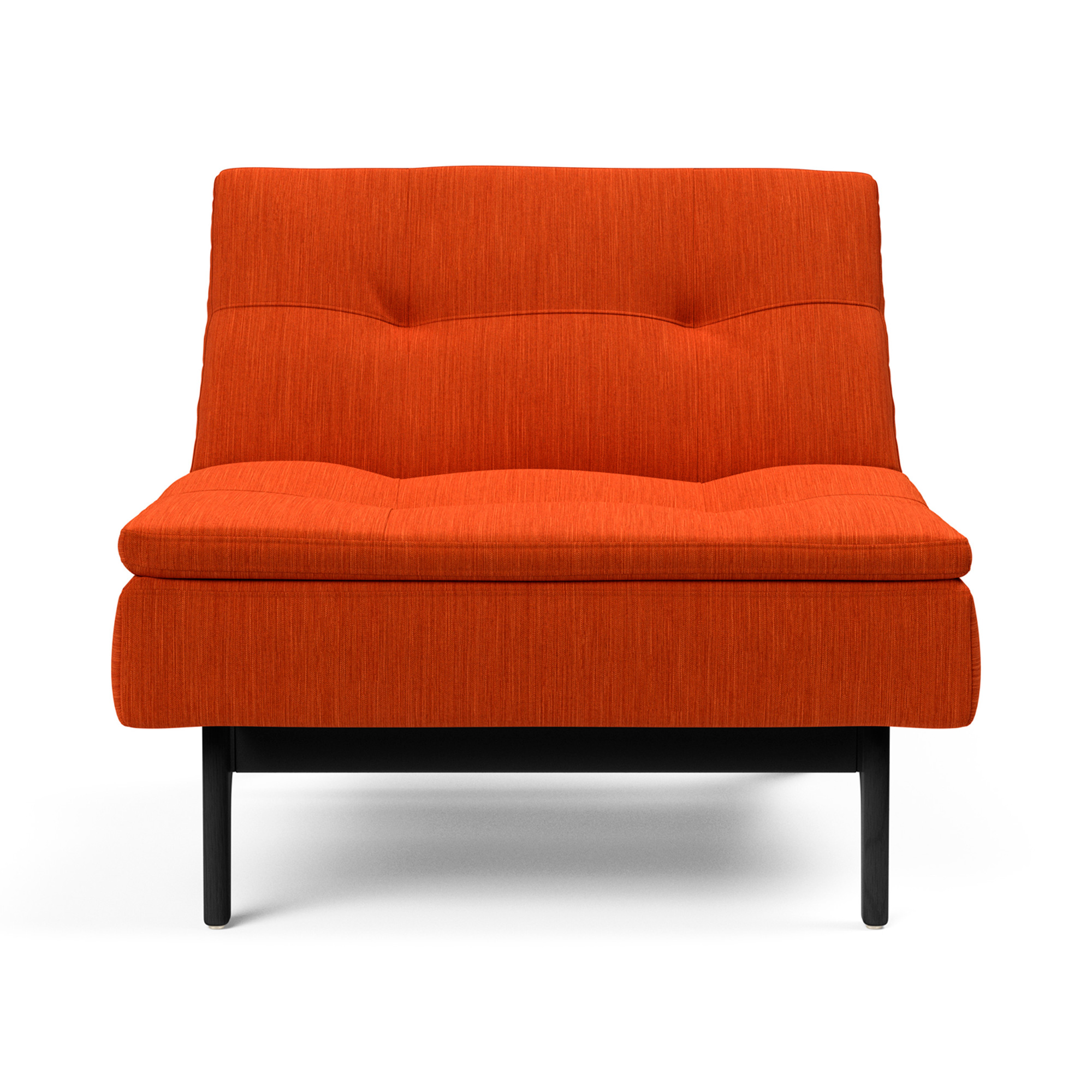 Dublexo Eik Sleeper Chair with Lacquered Oak Legs in Paprika Fabric in ...