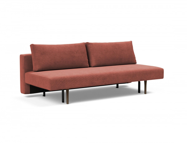 95-722081317-18-7-2 Conlix Sleeper Sofa with Smoked Oak Legs in Cordufine Rust