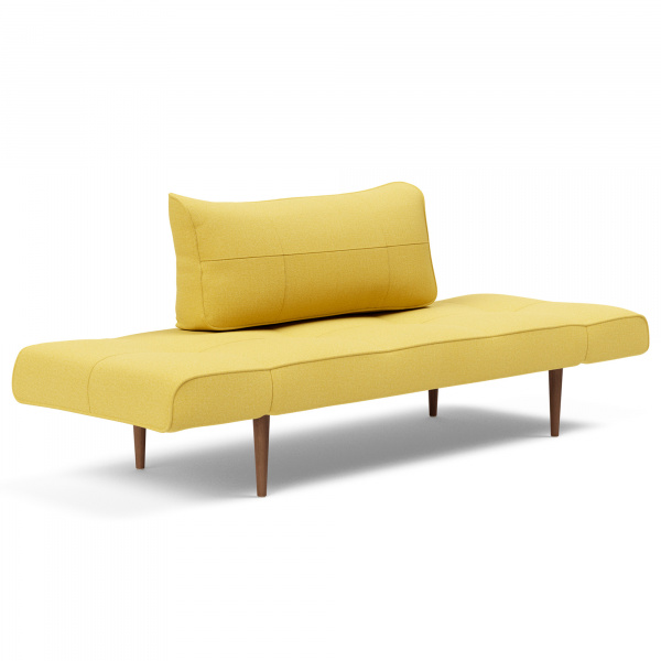 95-740021554-2-10-3 Zeal Sleeper Sofa with Dark Wood Legs in Soft Mustard Flower