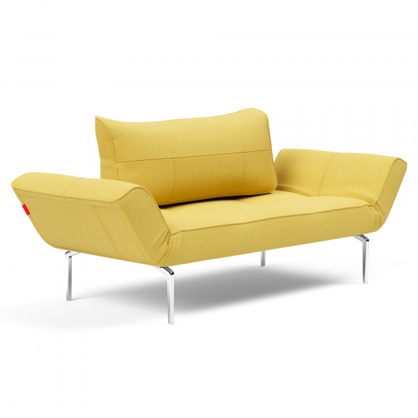 Zeal Sleeper Sofa with Aluminum Frame in Soft Mustard Flower