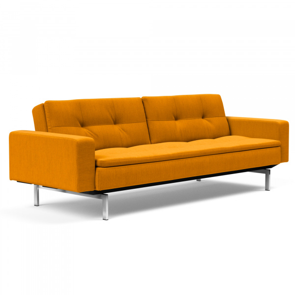 Dublexo Sleeper Sofa with Arms & Stainless Legs in Burnt Curry