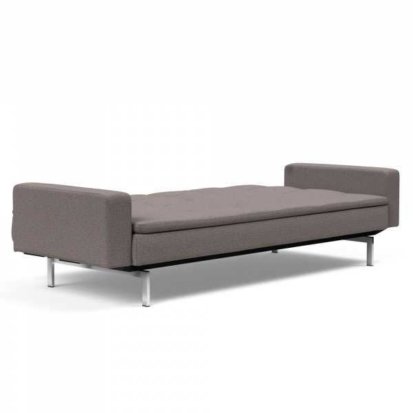 95-74105020521-8-2 Dublexo Sleeper Sofa with Arms & Stainless Legs in Mixed Dance Grey