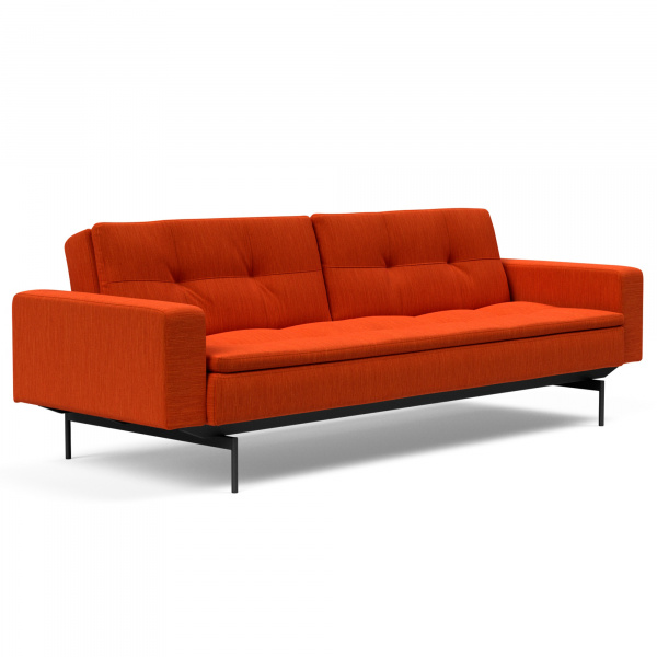 Dublexo Sleeper Sofa with Arms & Pin Legs in Elegance Paprika