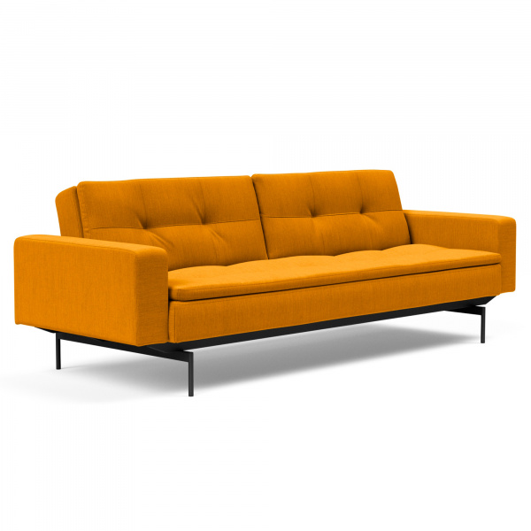 Dublexo Sleeper Sofa with Arms & Pin Legs in Elegance Burnt Curry