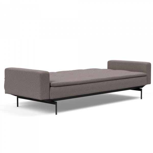 95-7410502061521-2 Dublexo Sleeper Sofa with Arms & Pin Legs in Mixed Dance Grey