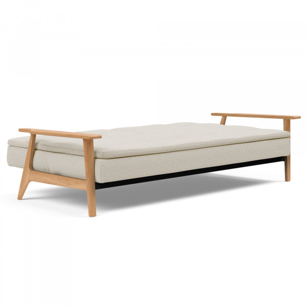 95-74105027527-5-2 Dublexo Frej Sleeper Sofa with Lacquered Oak Legs in Mixed Dance Natural