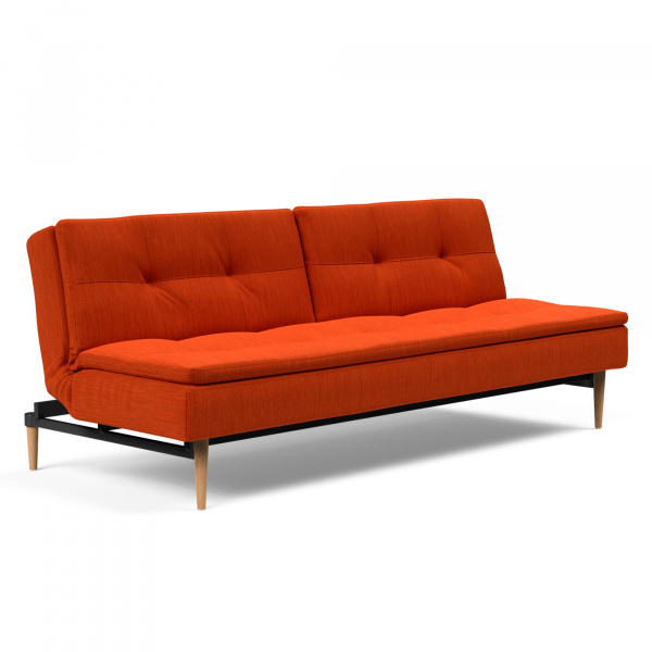 95-741050506-10-3-2 Dublexo Sleeper Sofa with Dark Wood Legs in Elegance Paprika