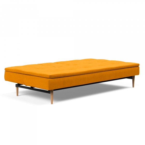 95-741050507-10-3-2 Dublexo Sleeper Sofa with Dark Wood Legs in Elegance Burnt Curry