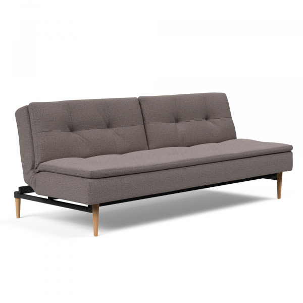 Dublexo Sleeper Sofa with Dark Wood Legs in Mixed Dance Grey