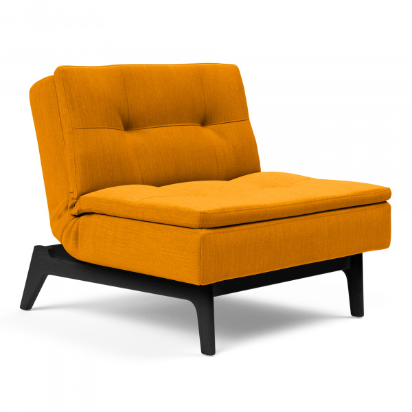 Dublexo Eik Sleeper Chair with Lacquered Oak Legs in Burnt Orange Curry