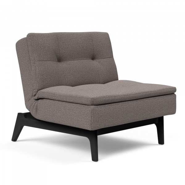 Dublexo Eik Sleeper Chair with Lacquered Oak Legs in Mixed Dance Grey