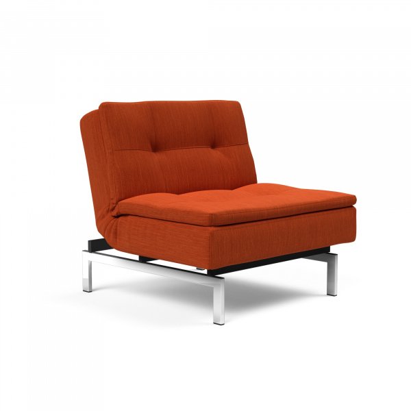 95-741051506-8-2 Dublexo Reclining Chair with Stainless Steel Legs in Elegance Paprika