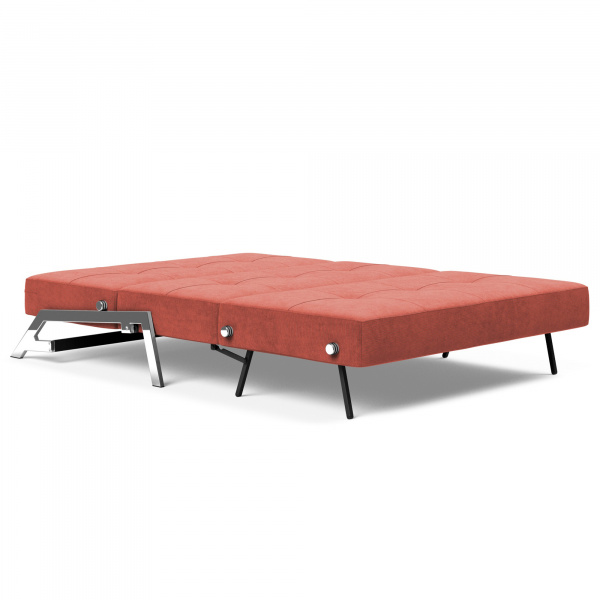 95-744002317-0-2 Cubed Sleeper Sofa 02  with Chrome Legs in Cordufine Rust - Full