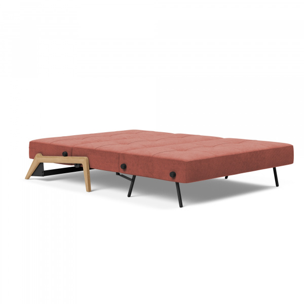 95-744002317-3-2 Cubed Full-Size Sleeper Sofa with Dark Wood Frame in Cordufine Rust Fabric