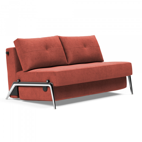 95-744002317-6-2 Cubed Sleeper Sofa 02 with Aluminum Legs in Rust  - Full