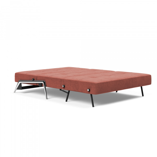 95-744002317-6-2 Cubed Sleeper Sofa 02 with Aluminum Legs in Rust  - Full